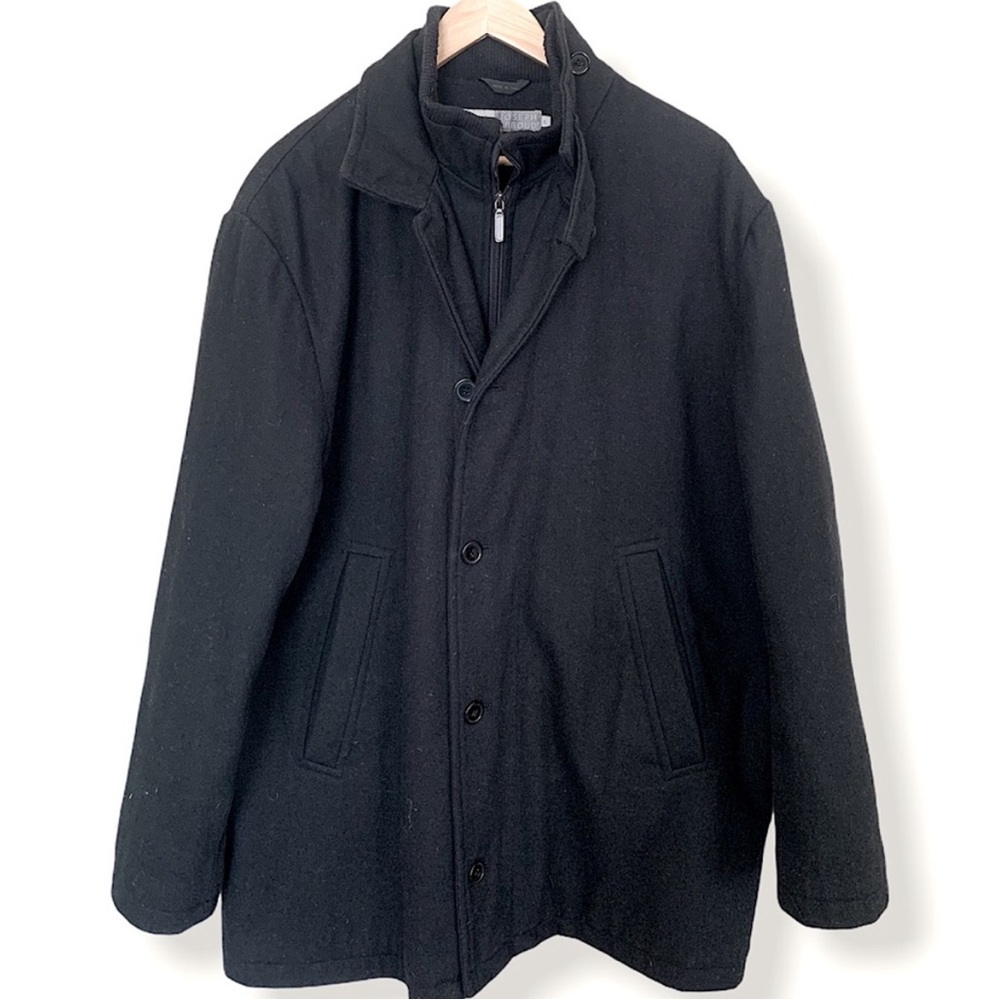 Joseph Abboud Black Wool Peacoat